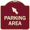Signmission Parking Area with Upper Left Arrow Heavy-Gauge Aluminum Architectural Sign, 18" x 18", BU-1818-23464 A-DES-BU-1818-23464 - alternate 1